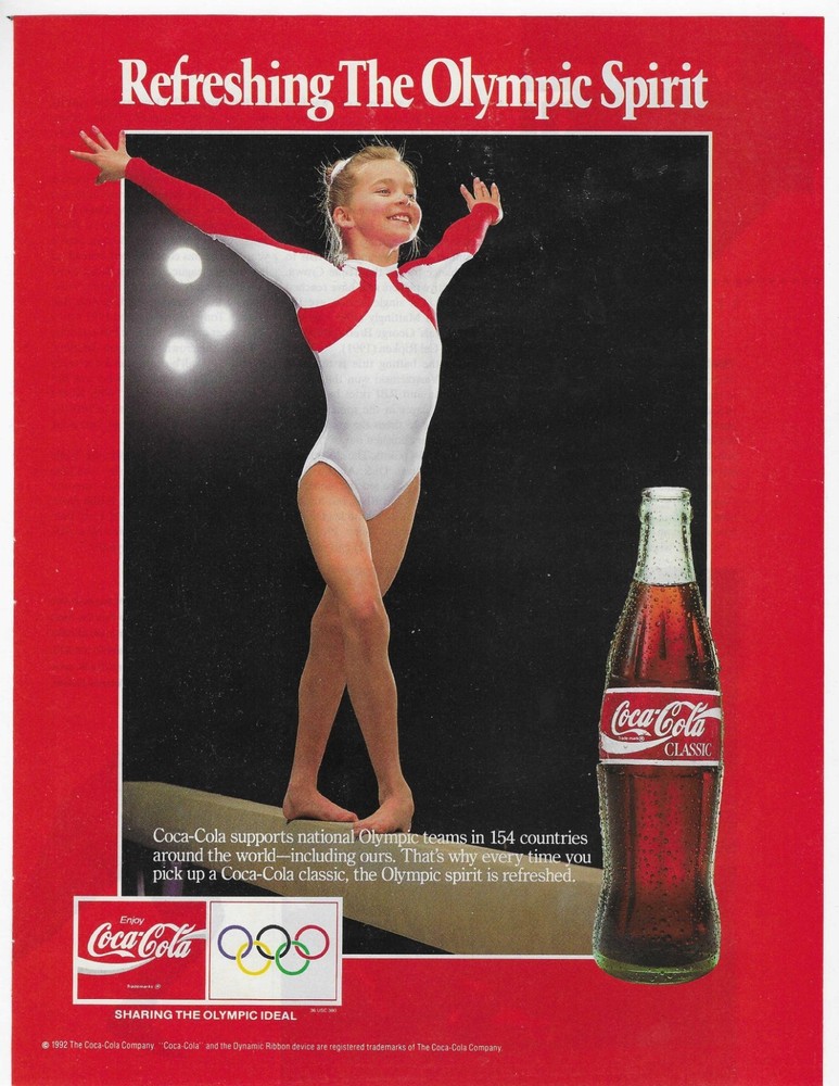 Refreshing The Olympic Spirit  Coca-Cola Classic  Original Print Ad