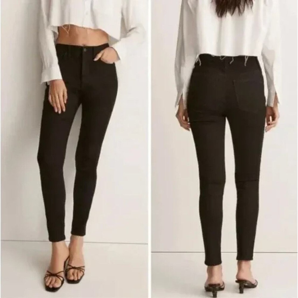 Madewell 10-Inch High-Rise Skinny Jeans Black Frost Wash Size 26