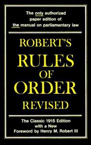 Robert's Rules of Order by Robert, Henry M., Good Book