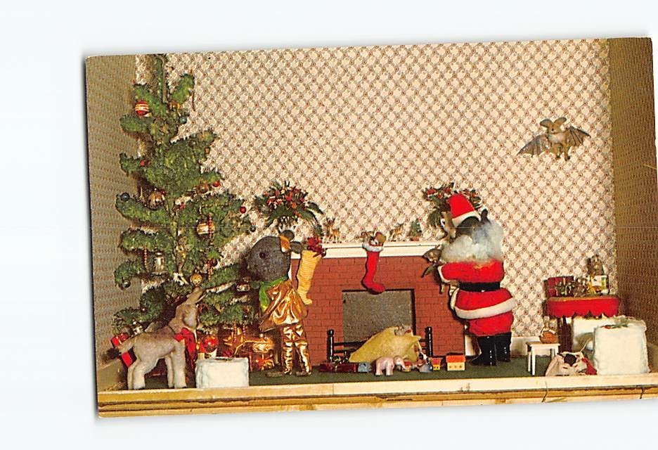 Postcard Woodland Museum Cooperstown Mouse Fantasy Christmas Dioramas New York