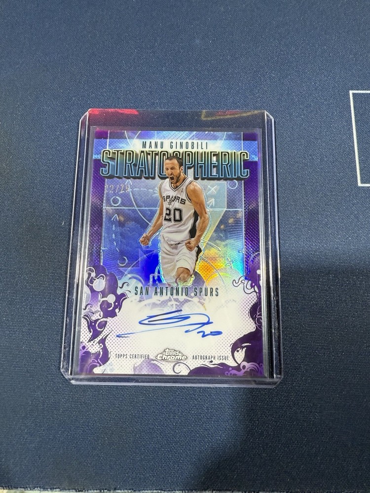 2025-26 Topps Chrome Manu Ginobili  Stratospheric Auto #SM-MG Purple /75