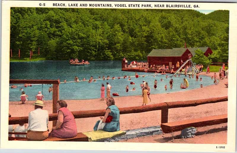 Postcard SWIMMING POOL SCENE Blairsville Georgia GA m/09 AK6005