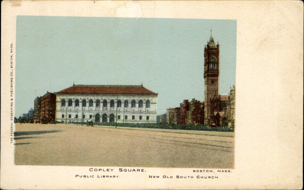 Copley Square Public Library Old South Church Boston Massachusetts MA UDB c1905