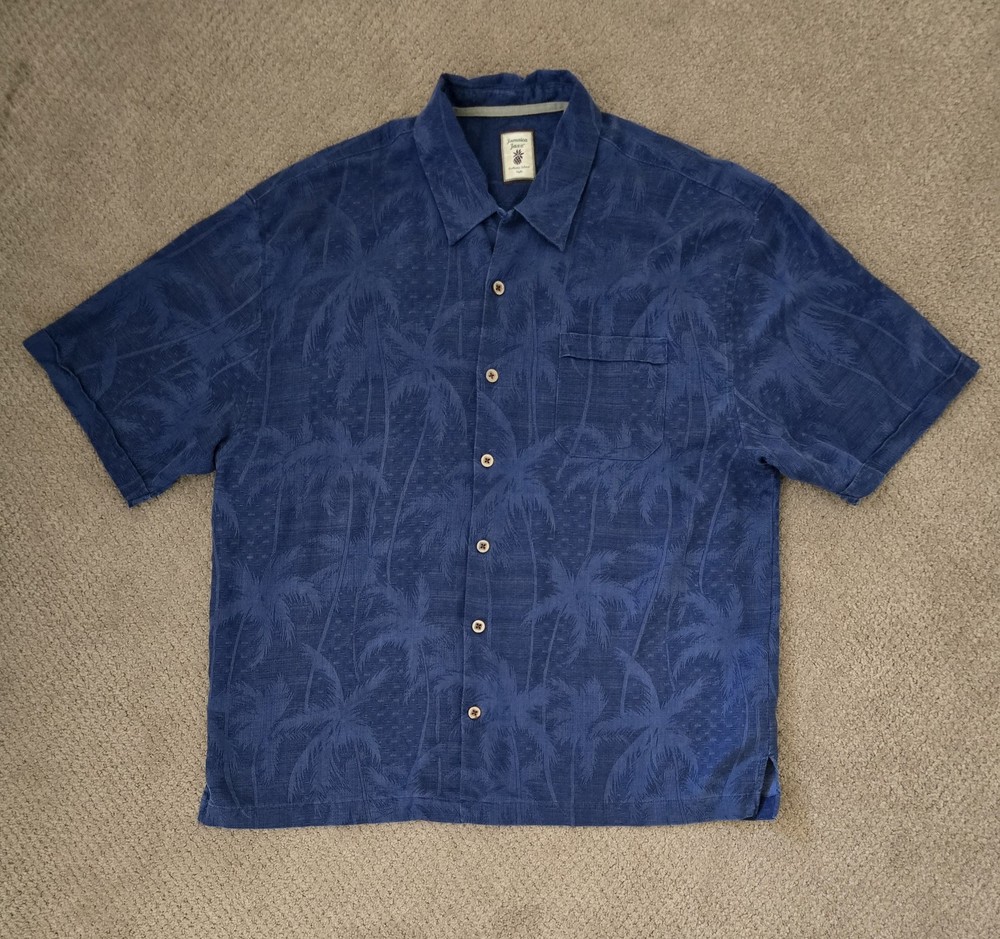 Jamaica Jaxx Authentic Island Mens Size XXL 100% Silk Hawaiian Button Down Shirt