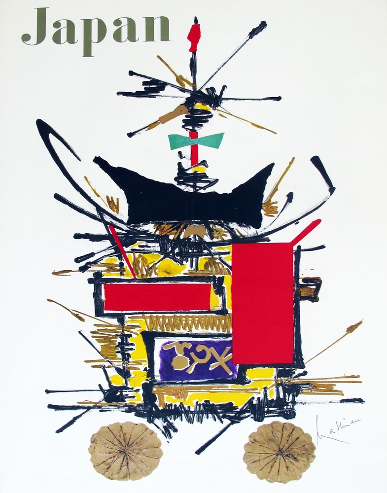 Decoration Poster.Home room art.Interior design.Japan.Japanese pagoda car.7248