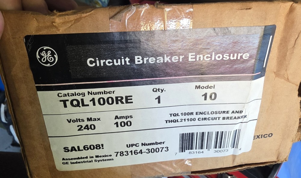 GE Circuit Breaker Enclosure TQL100RE 100A 240V Steel Model 10 Branch Circuit