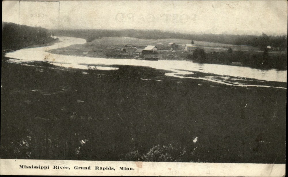 Mississippi River Grand Rapids Minnesota vintage postcard w724