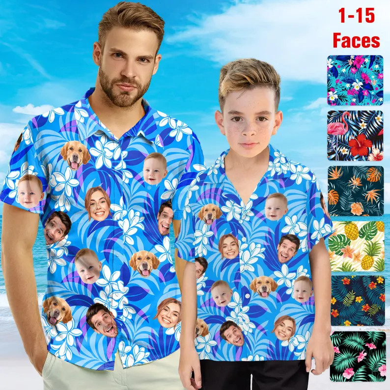 Custom Face Hawaiian Shirt Personalized Photo Funny Gift