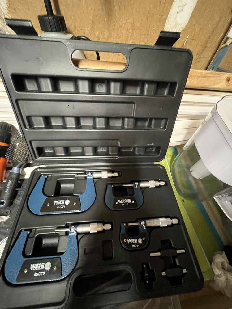 Matco Tools 4 Piece  Outside Micrometer Set. MIC34, MIC12, MIC23, MIC01