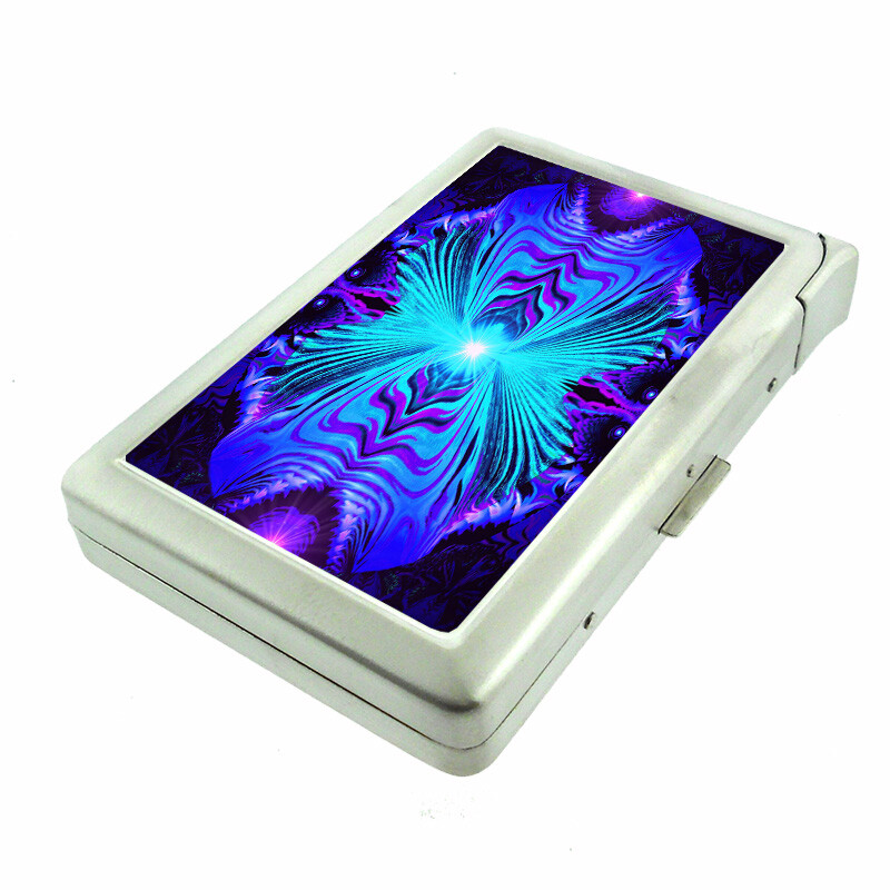 Abstract Art Em11 Cigarette Case with Built in Lighter Metal Wallet-image