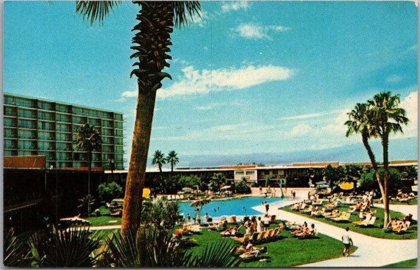 Vintage 1960s LAS VEGAS Nevada Postcard STARDUST HOTEL AND GOLF CLUB Pool Scene