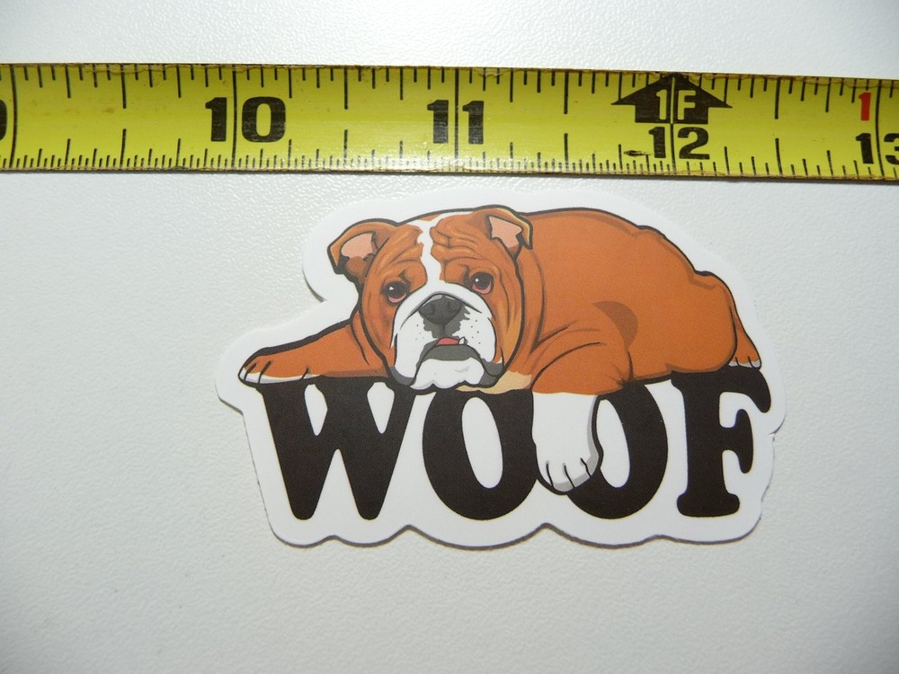 Bulldog Woof Decal Sticker for Laptop Dog Lovers Best Friend