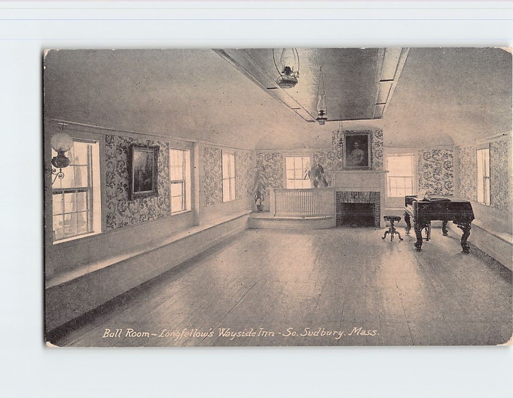 Postcard Ball Room Longfellow's Wayside Inn Sudbury Massachusetts USA