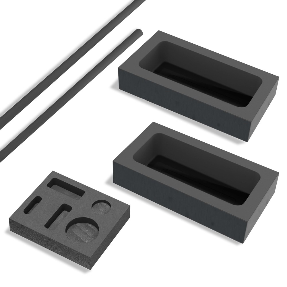 5 Pieces Graphite Ingot Mold and Stir Rod Set: 5-in-1 Graphite Casting Mold, ...