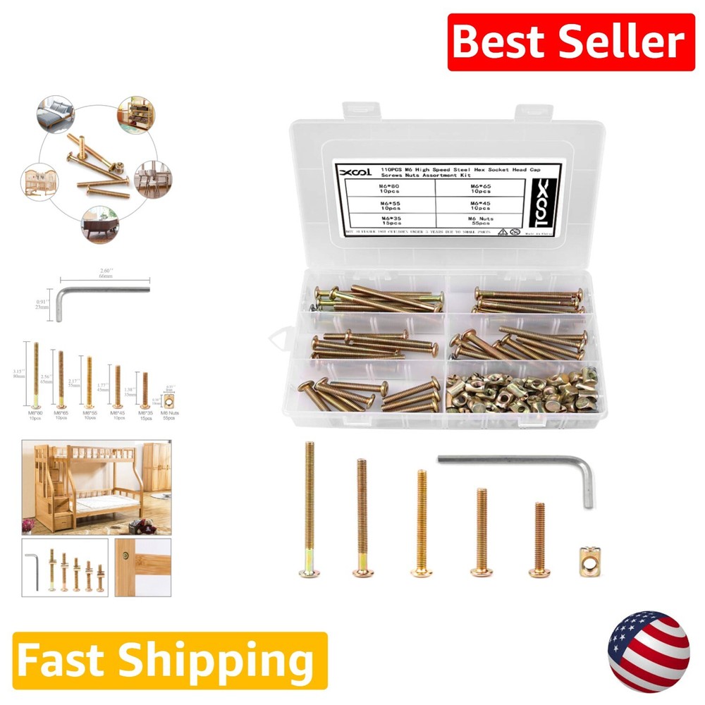 High-Quality M6 Zinc-Plated Socket Head Cap Screw Set - DIY Furniture Kit