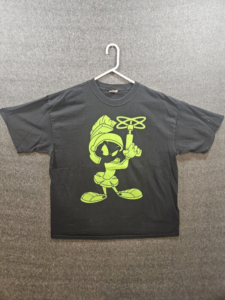 Vintage Marvin the Martian Green Ray Gun Y2K Looney Tunes T-Shirt 2XL Warner Bros