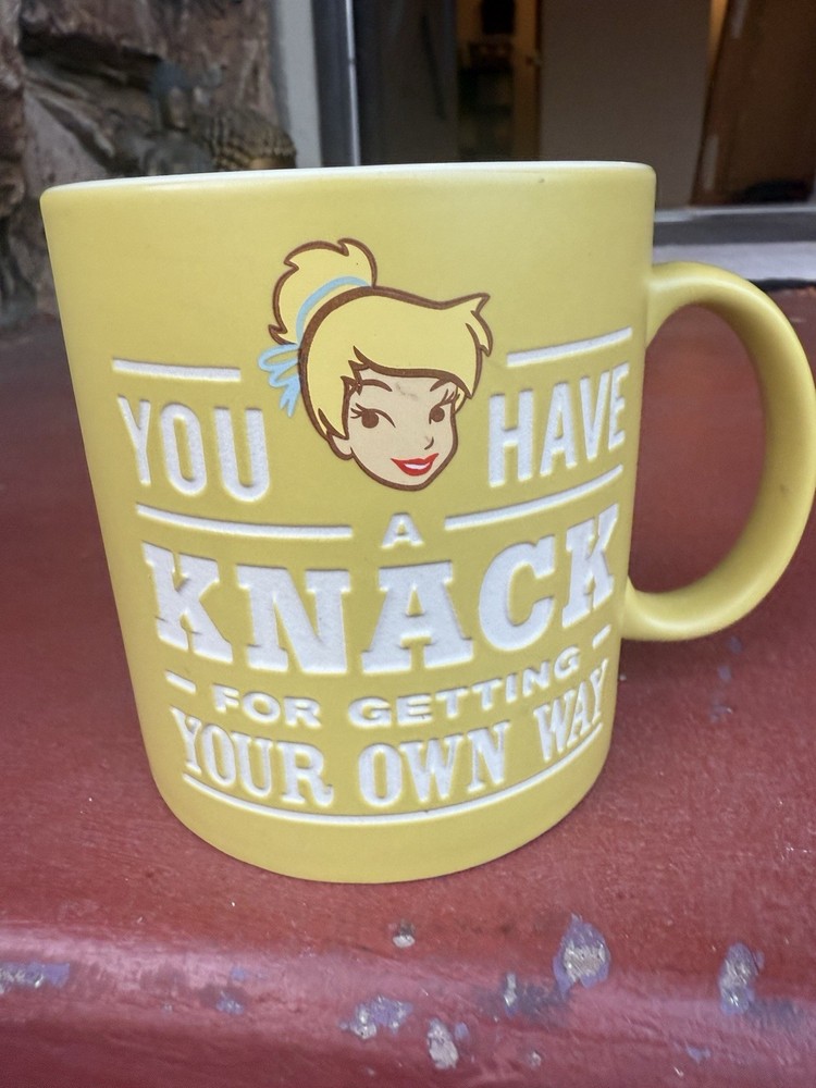 Vintage Large 22oz Walt Disney World Tinkerbell Yellow Mug Collectible