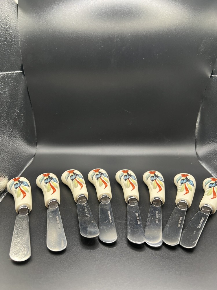 Lennox Winter Greetings Cheese Appetizer Holiday China Handle Set Of 4 Spreader