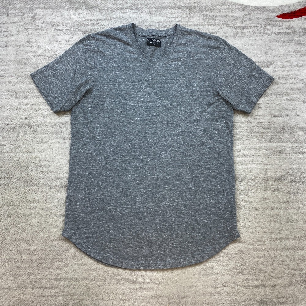 Goodlife Shirt Large Gray Golfer Cotton Outdoors Hiker Trekk Preppy Casual Mens