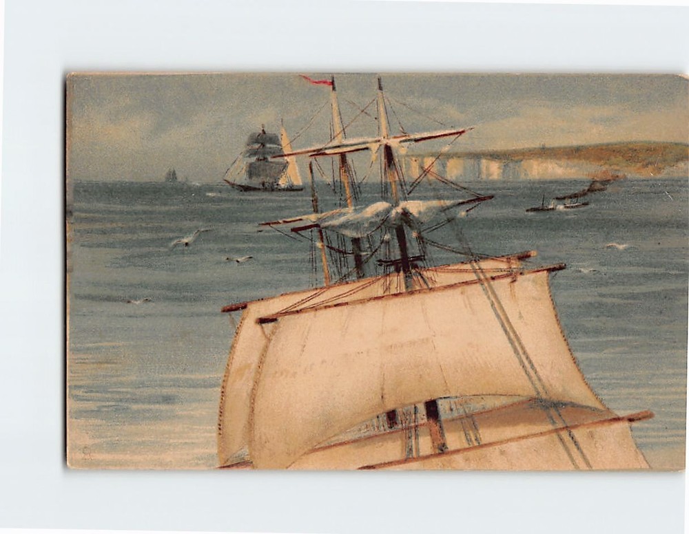 Postcard Art Featuring Serene Birds and Scenic Landscape Painting