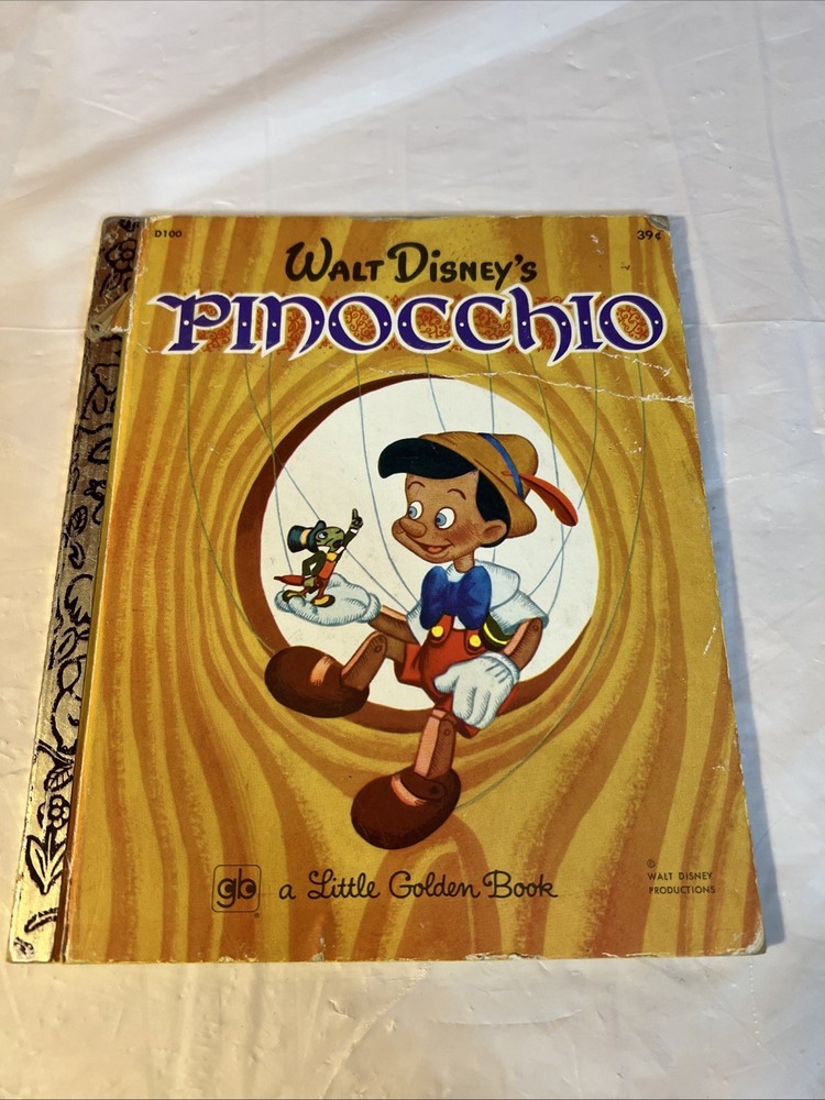 Vintage Book Disney's Pinocchio From 1974 Little Golden Book