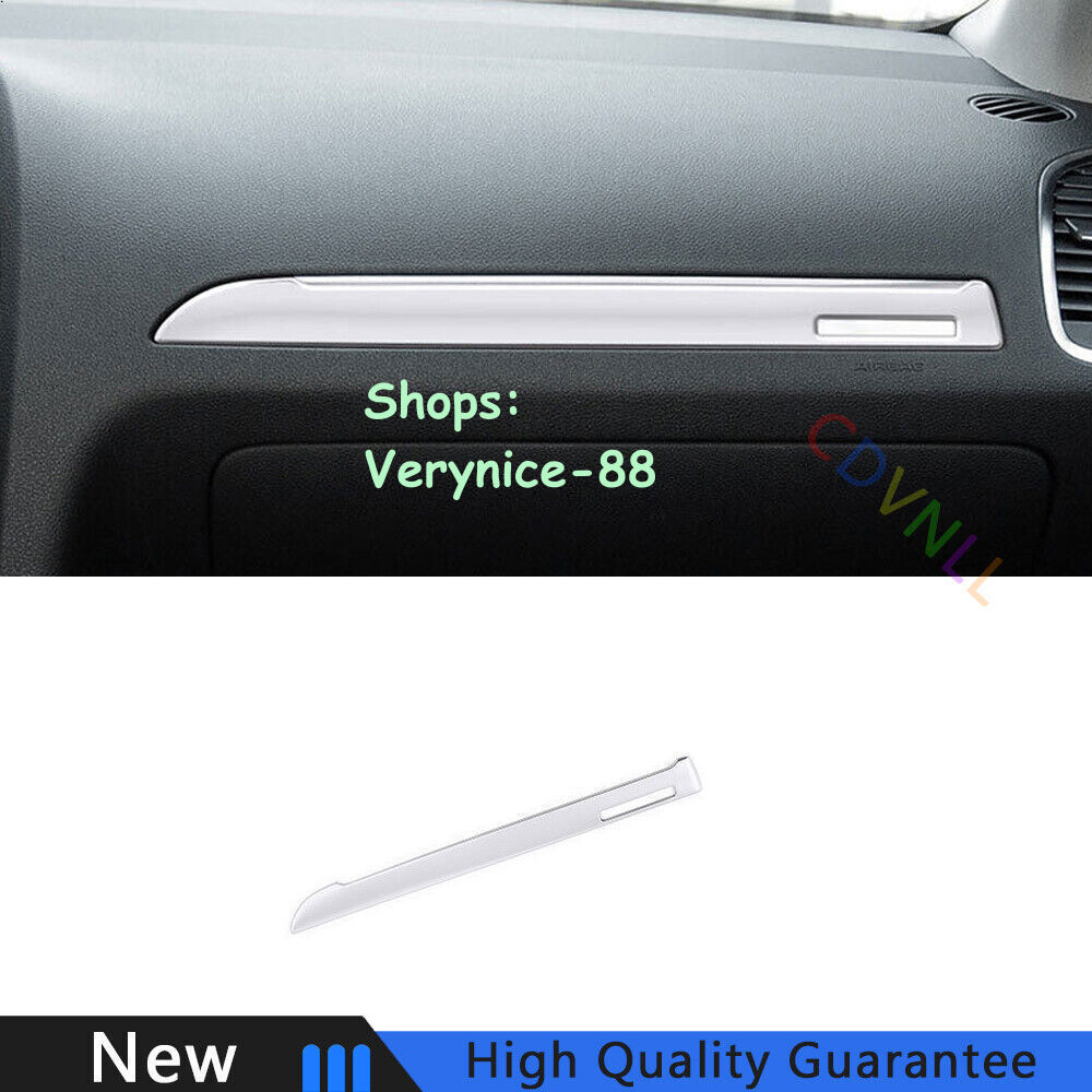 Fit For Audi Q7 2006-2015 Silver Steel Car Console Co-Pilot Strip Cover Trim 1X