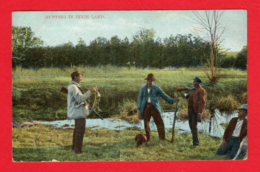 Antique Postcard pm 1908 Hunting in Dixie Land Jack & Pt. Tampa Florida