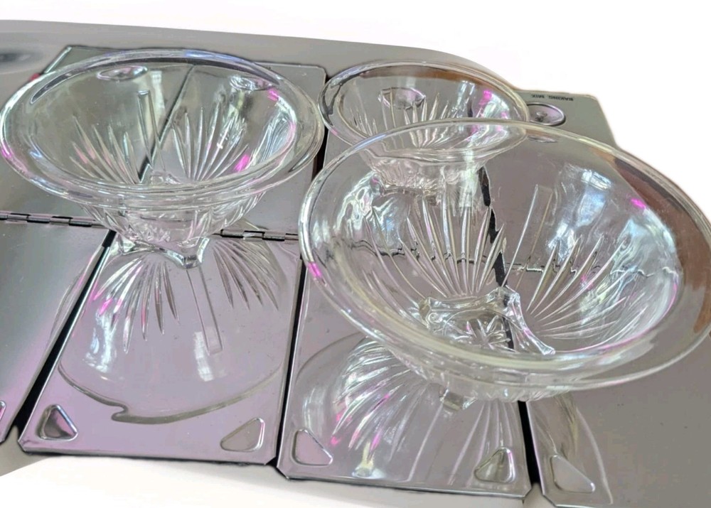 Vintage Hazel Atlas Clear Pressed Glass Mixing Bowls, Set of 3 Sizes