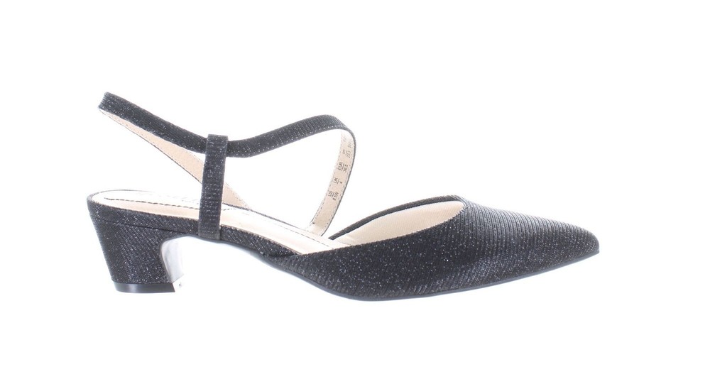 LifeStride Women's Wide Width Black Minimalist Slingback Heels Size 6.5