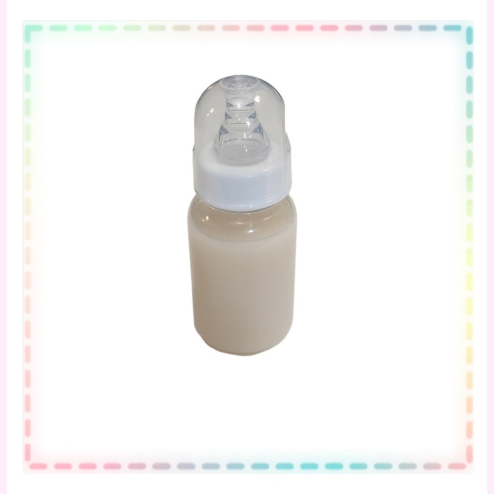WHITE 4oz Sealed Reborn Baby Fake Formula Bottle w/NO HOLE NIPPLE