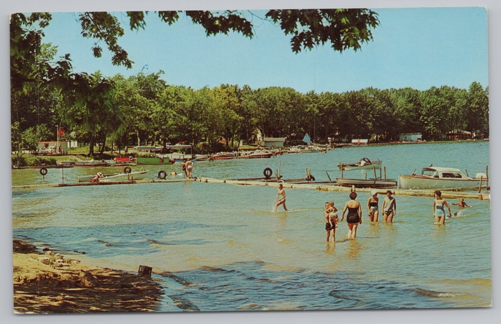 State View~Sams Landing On South Gun Lake Grand Rapids Michigan~Vintage Postcard