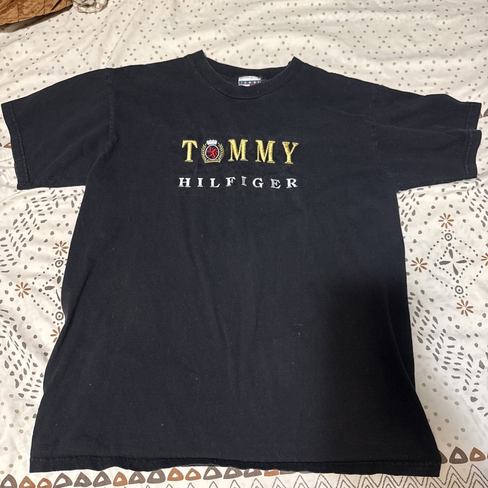 Tommy Hilfiger Embroidered Logo Vintage 90's Italy Men's T-Shirt Size L Large