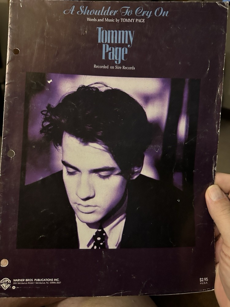C 1989 TOMMY PAGE Sheet Music ‘A Shoulder To Cry On’