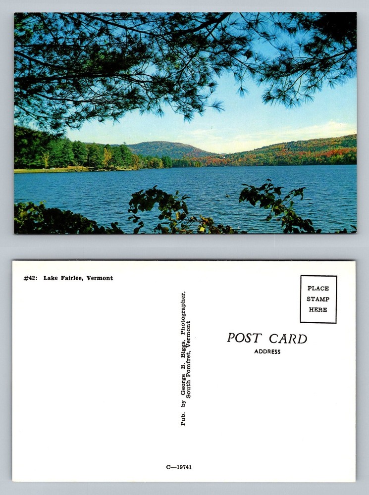 Fairlee, VT-Vermont, Lake Fairlee Scenic Mountain View Vintage Postcard