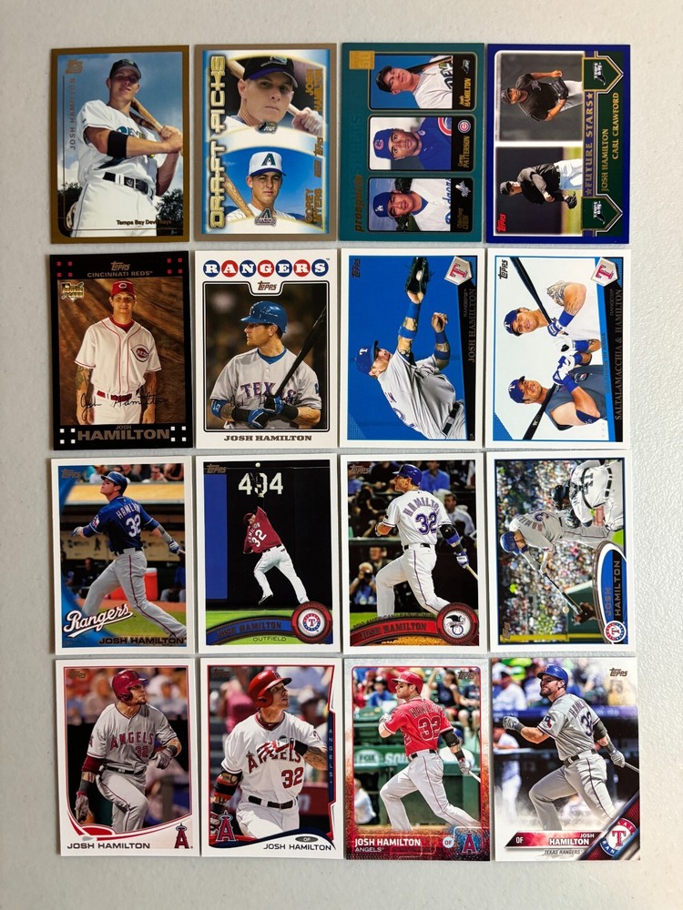 Hamilton, Josh instant collection run 16 different card Topps lot 1999 - 2016