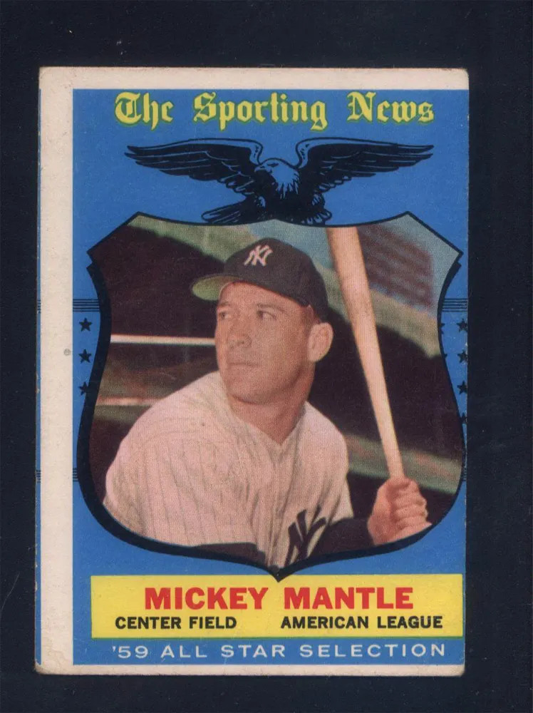 1959 Topps High #564 Mickey Mantle All-Star Yankees (VG/EX) [Miscut] 011792