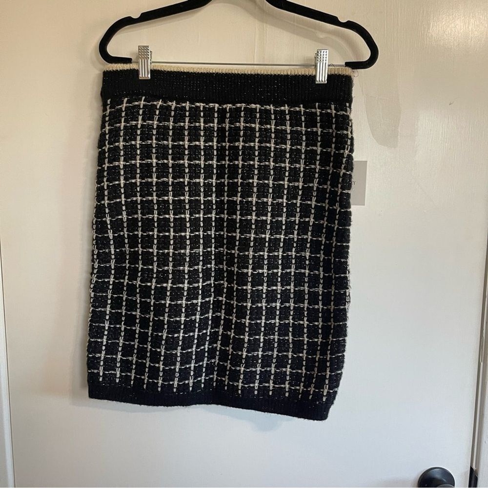 Ellen Tracy Black and White Grid Pencil Skirt Size Small