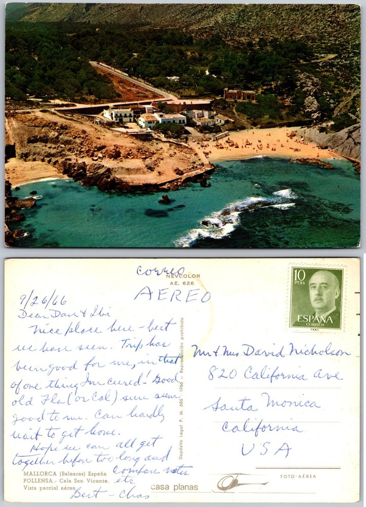Continental Mallorca Beach Postcard