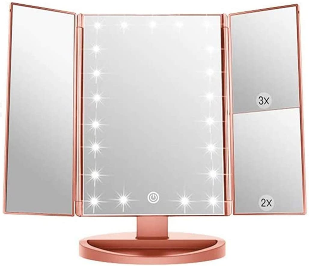 3X Magnification Lighted Vanity Makeup Mirror with 21 LED Lights
