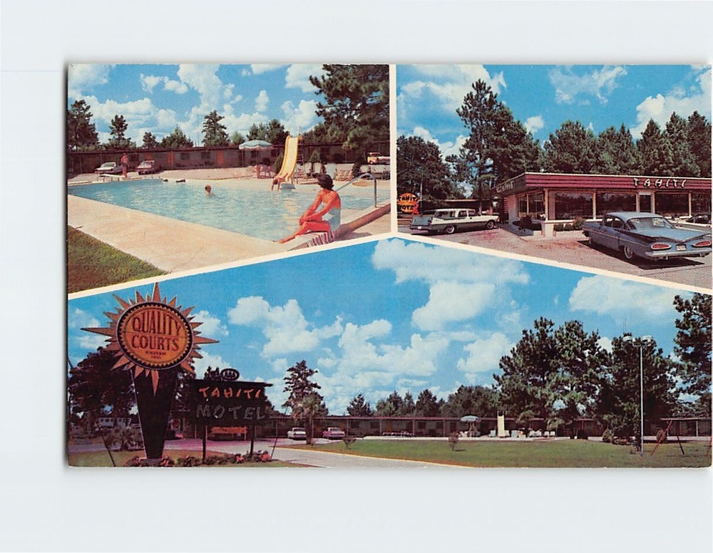 Postcard Quality Motel Tahiti & Restaurant Folkston Georgia USA