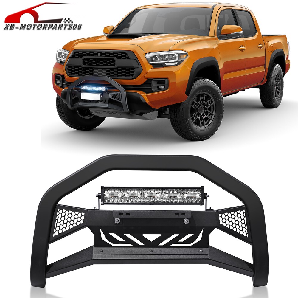 Front Grill Grille Guard Bumper W/ LED Light Bar For 2005-2015 Toyota Tacoma