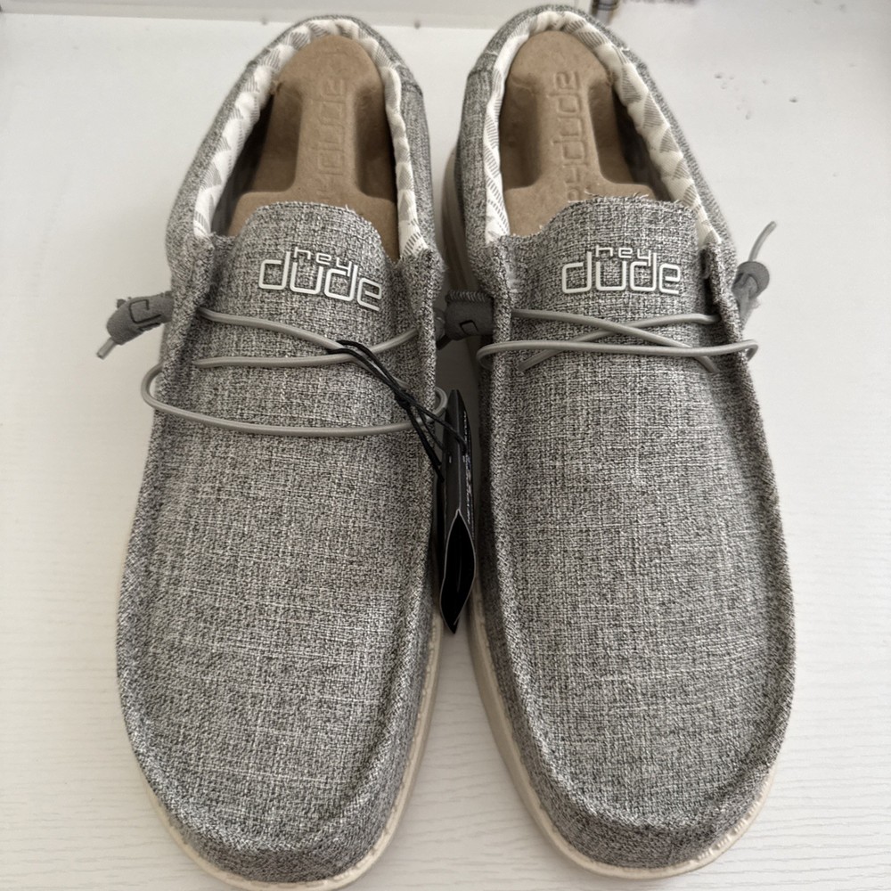 Hey Dude Wally Linen Casual Shoes for Men's, Size 13 - Iron