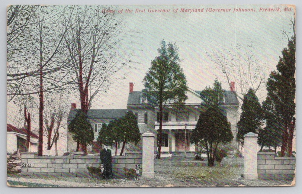 1907 Frederick MD Governor Thomas Johnson House Postcard Maryland History