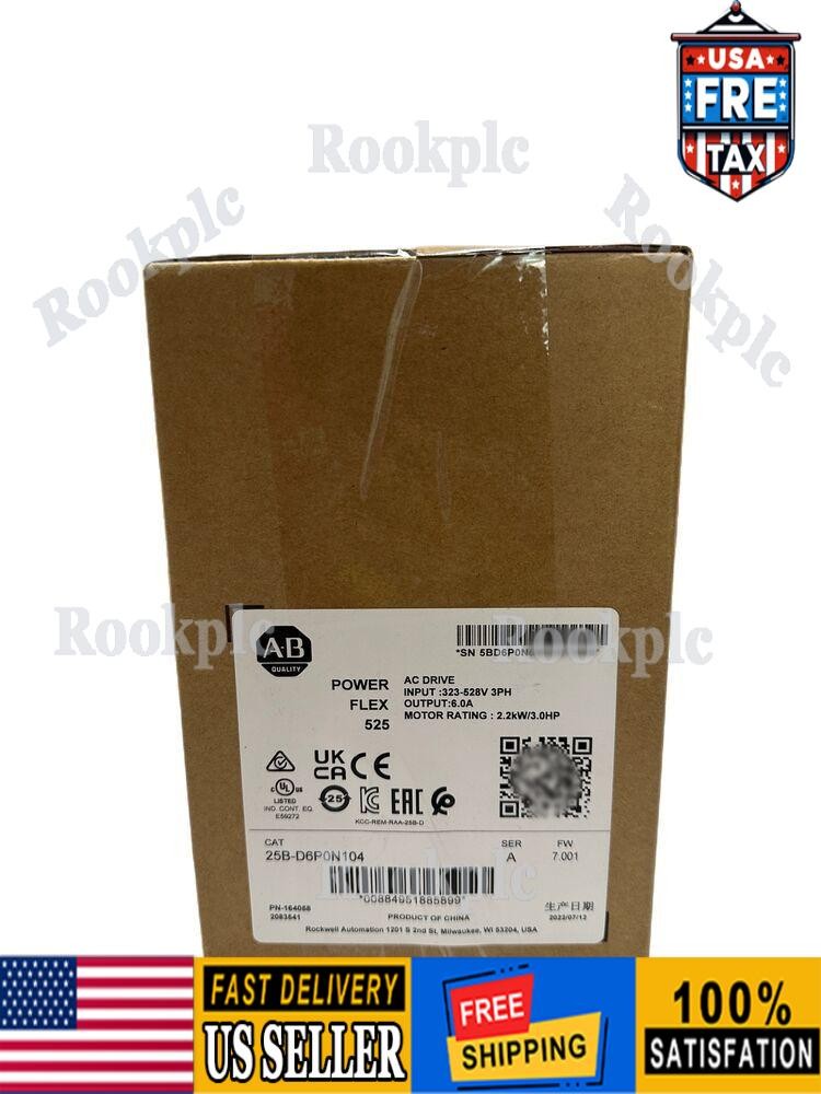 NEW Factory Sealed AB 25B-D6P0N104 Allen-Bradley PowerFlex 525 AC Drive 2022 US