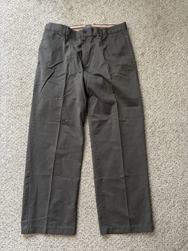 GAP Pants Mens Size 34x30 Gray Olive Classic Khaki Relaxed Baggy Fit Retro 90's