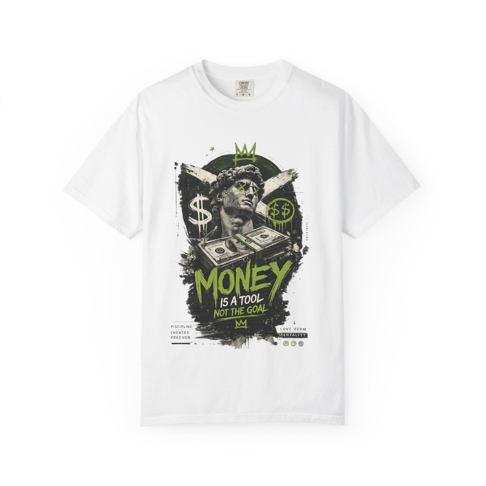 Money Is a Tool graphic T-Shirt | Statue, Cash, Street Art Design