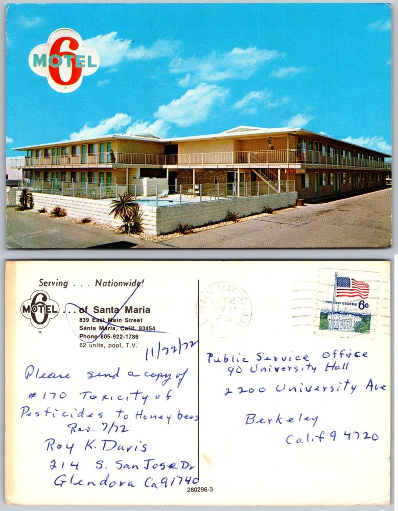 Motel 6 Santa Maria CA Postcard