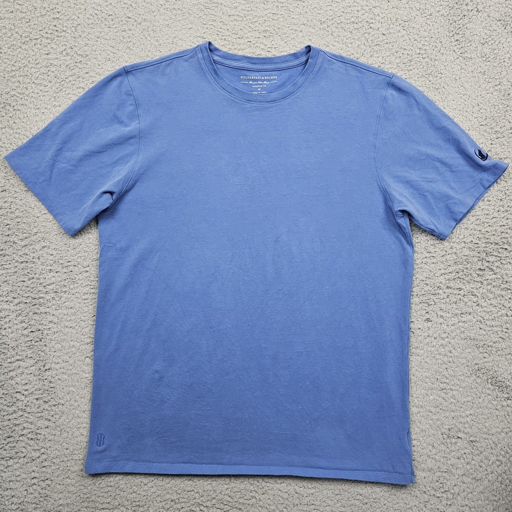 Holderness Bourne Shirt Mens Medium Blue Mason Tee Premium Cotton Blend Crewneck