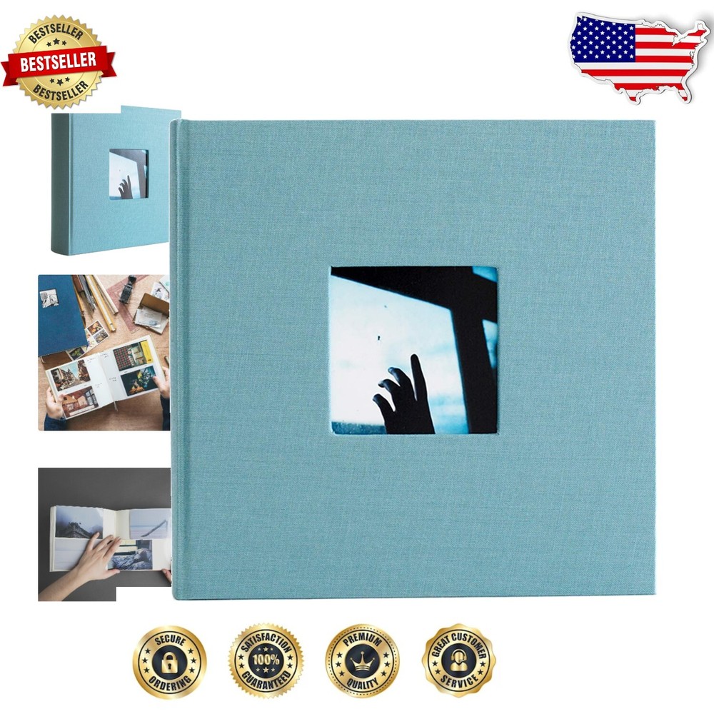 Contemporary Hudson Photo Album - Customizable, Holds 200 Photos, Ocean Color