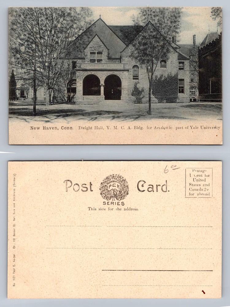 New Haven, CT-Connecticut, Dwight Hall YMCA Yale Univ. View Vintage Postcard